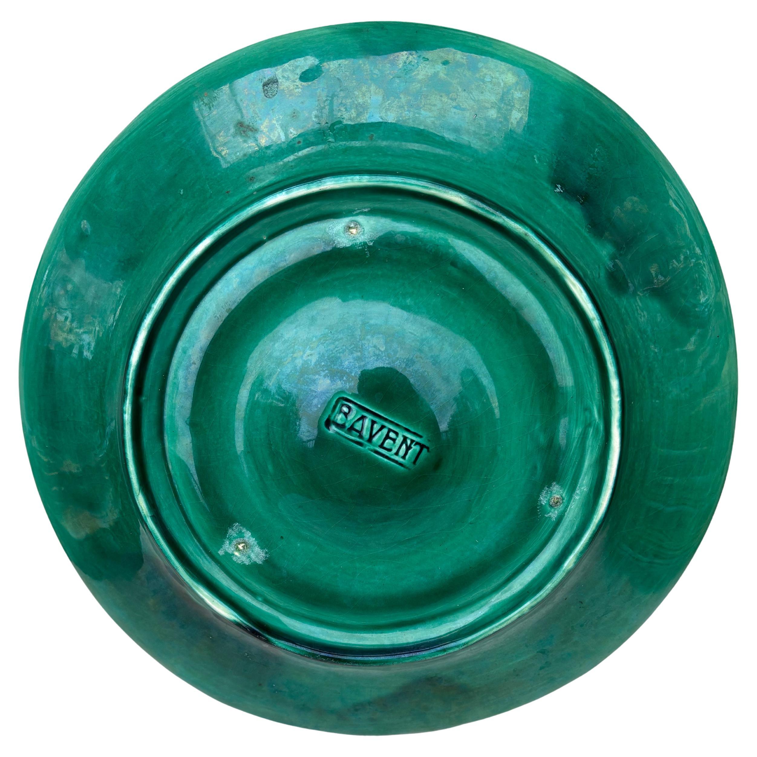 Francese Piatto ostrica in maiolica francese Bavent, 1920 circa in vendita
