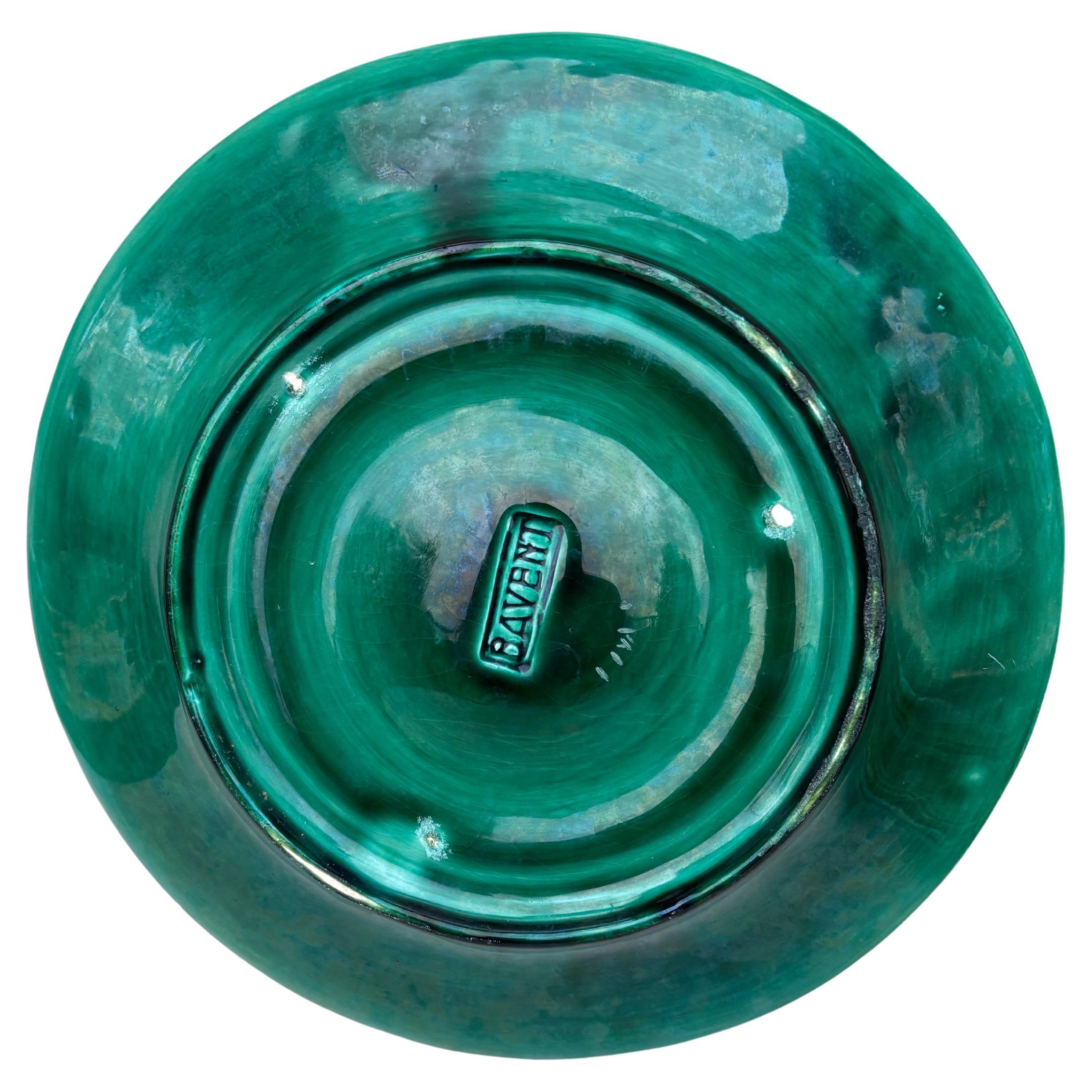 Francese Piatto ostrica in maiolica francese Bavent, 1920 circa in vendita