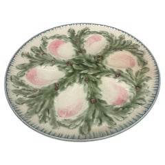 Piatto per ostriche in maiolica francese Choisy-le-Roi, 1880 circa