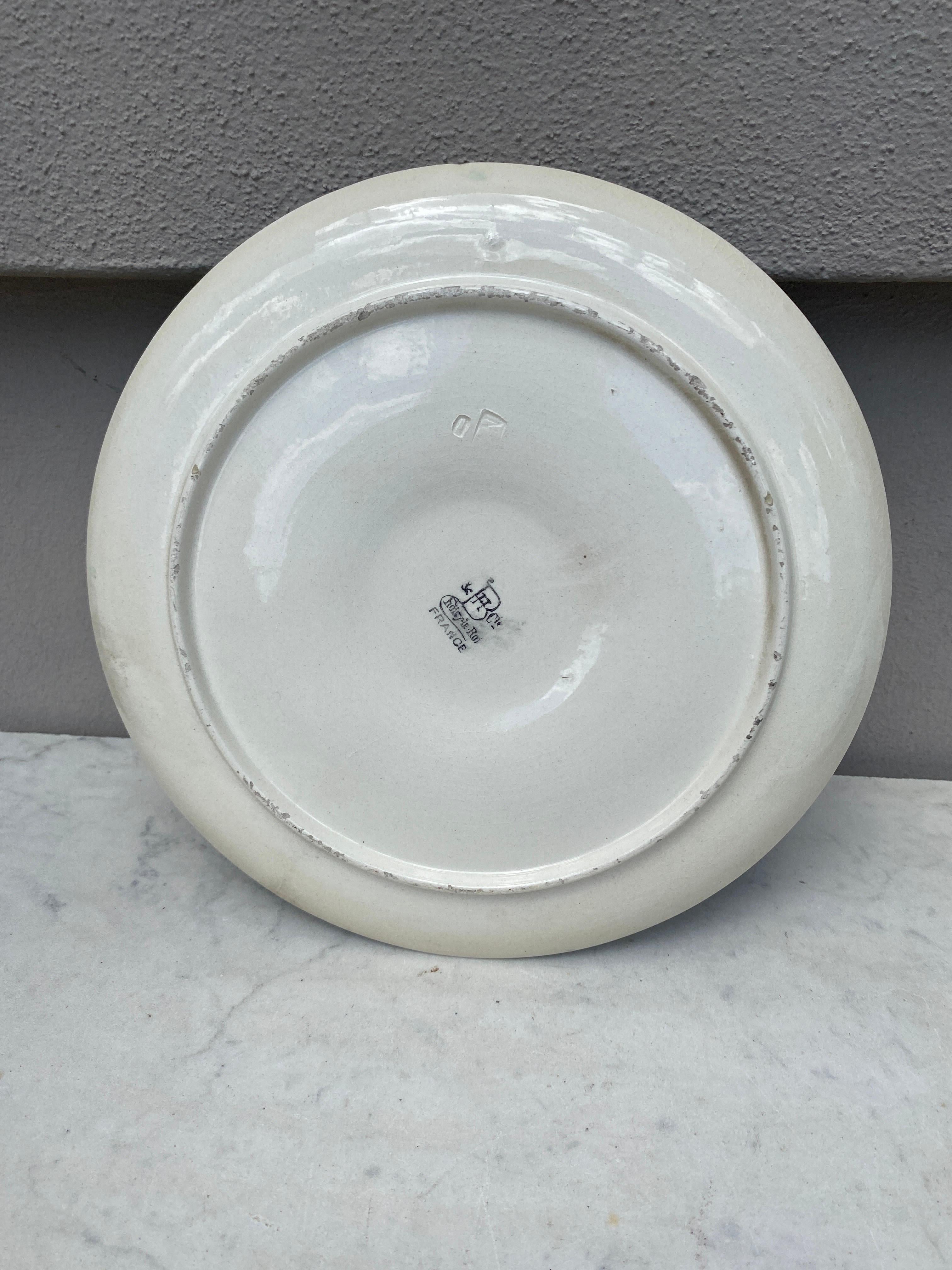 Plato de ostra de mayólica francesa Choisy-le Roi, hacia 1880 en Bueno Estado en Austin, TX