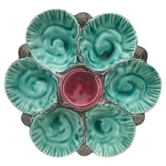 French Majolica Oyster Plate Choisy-le-Roi, circa 1880