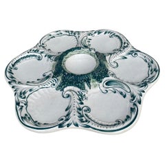 Französischer Austernteller aus Majolika, um 1890