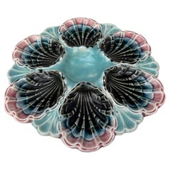 French Majolica Oyster Plate Fives Lille, circa 1890