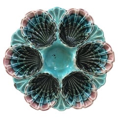 French Majolica Oyster Plate Fives Lille, circa 1890