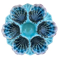 French Majolica Oyster Plate Fives Lille, circa 1890