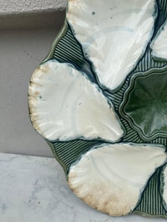 French Majolica Oyster Plate Longchamp, circa 1900