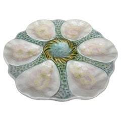French Majolica Oyster Plate Orchies, circa 1900
