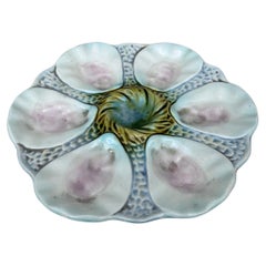French Majolica Oyster Plate Orchies, circa 1900