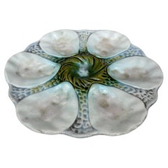 French Majolica Oyster Plate Orchies, circa 1900