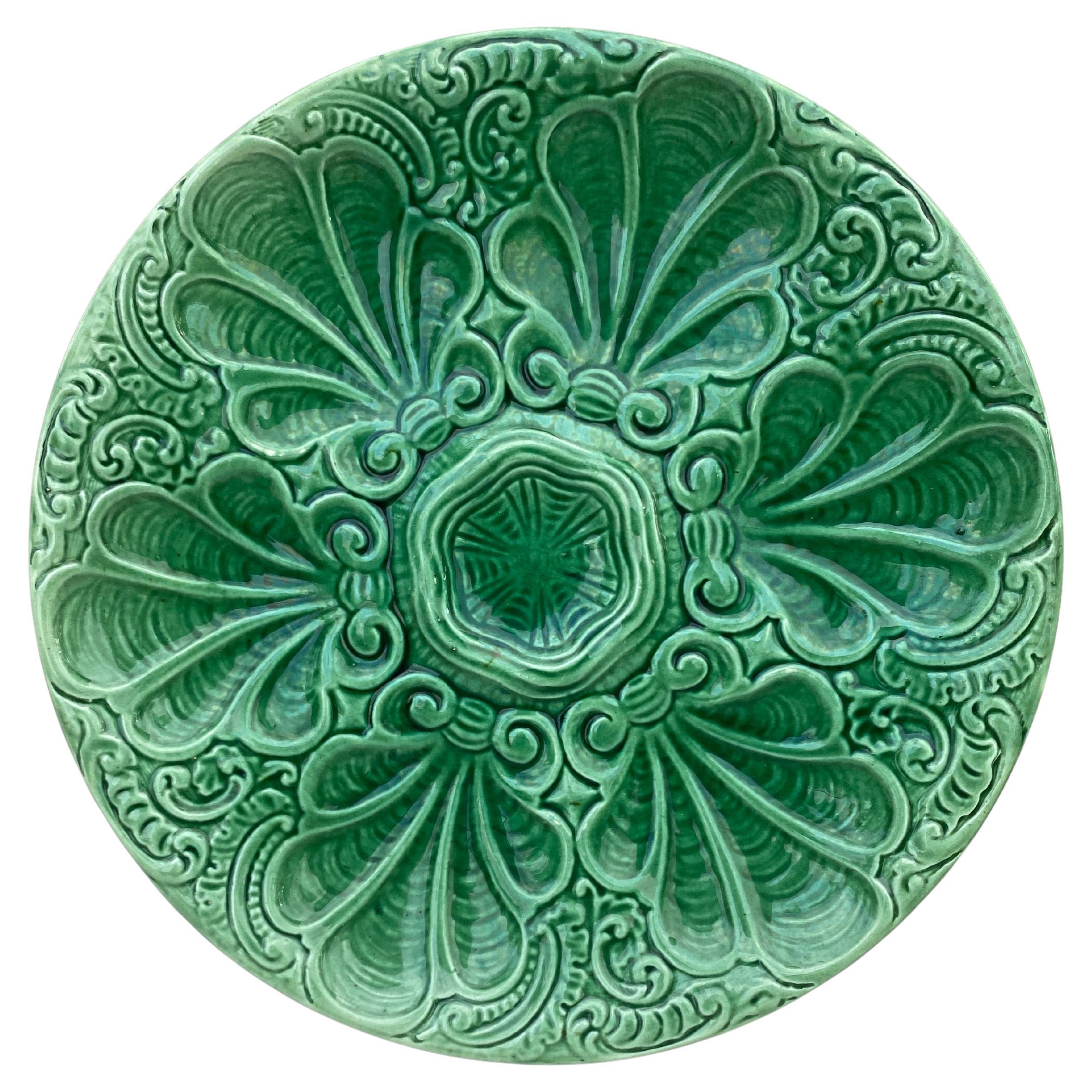 Ceramic French Majolica Oyster Plate Orchies, circa 1900 For Sale
