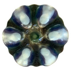 French Majolica Oyster Plate Orchies, circa 1900