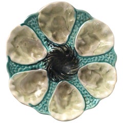 French Majolica Oyster Plate Orchies, circa 1900