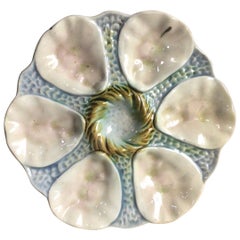 French Majolica Oyster Plate Orchies, circa 1900