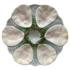 French Majolica Oyster Plate Orchies, circa 1900