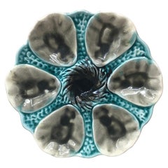 French Majolica Oyster Plate Orchies, circa 1900