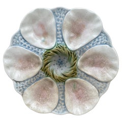 French, Majolica Oyster Plate Orchies, Circa 1900