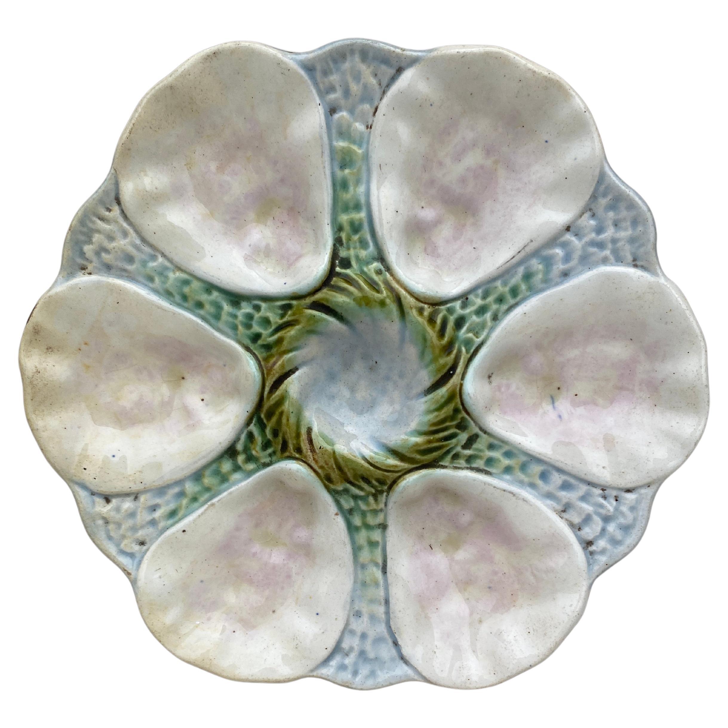 Majolica Oyster Plate Orchies, circa 1900 at 1stDibs
