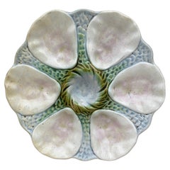 French Majolica Oyster Plate Orchies, circa 1900