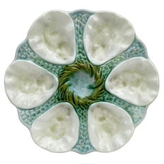 French Majolica Oyster Plate Orchies, circa 1900