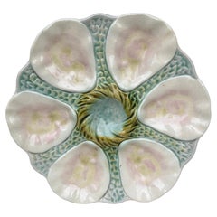 French Majolica Oyster Plate Orchies, circa 1900