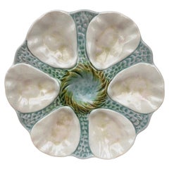 French Majolica Oyster Plate Orchies, circa 1900