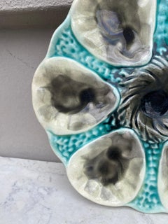 French Majolica Oyster Plate Orchies, circa 1910