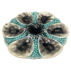 French Majolica Oyster Plate Orchies, circa 1910