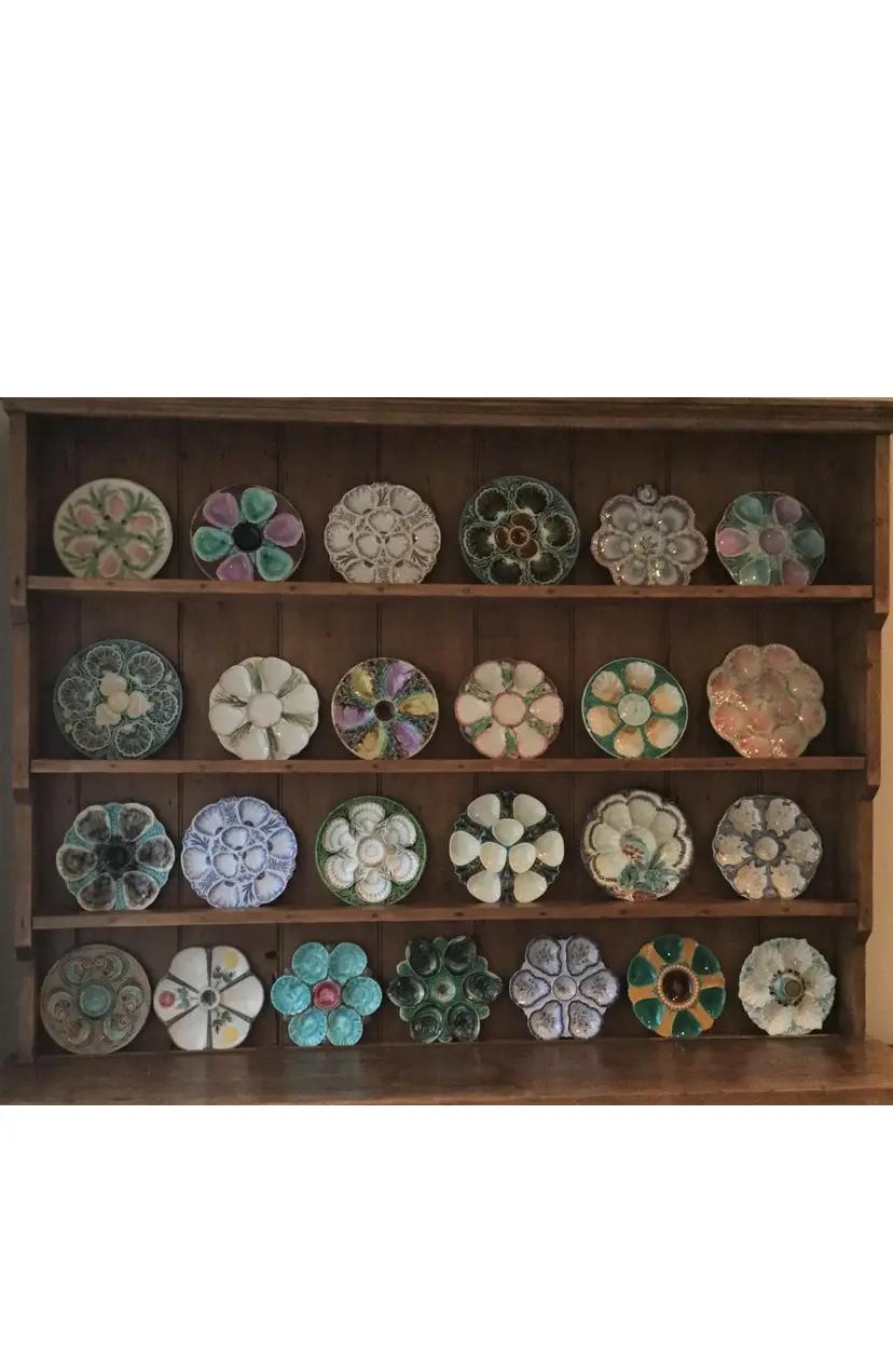 French Majolica Oyster Plate Orchies, circa 1910 For Sale 1