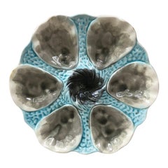 French Majolica Oyster Plate Orchies, circa 1910