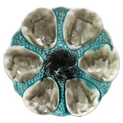 French Majolica Oyster Plate Orchies, circa 1910