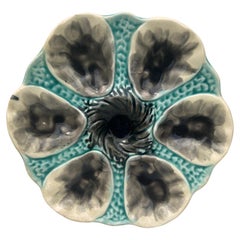 French Majolica Oyster Plate Orchies, circa 1910