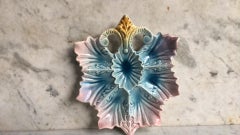 French Majolica Oyster Plate Russian imperial Eagle, circa 1890