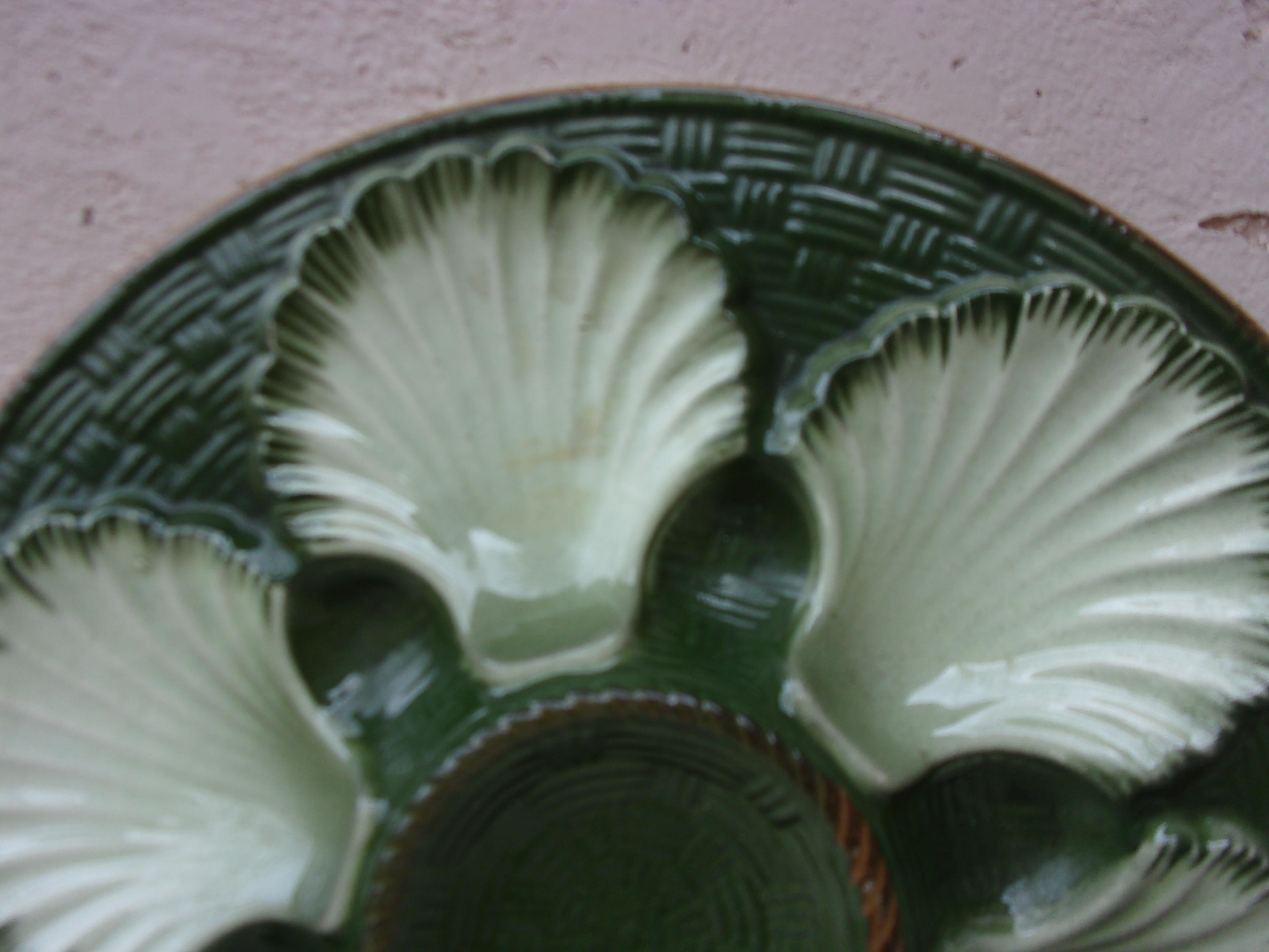 French Provincial French Majolica Oyster Plate Saint Clement, circa 1890