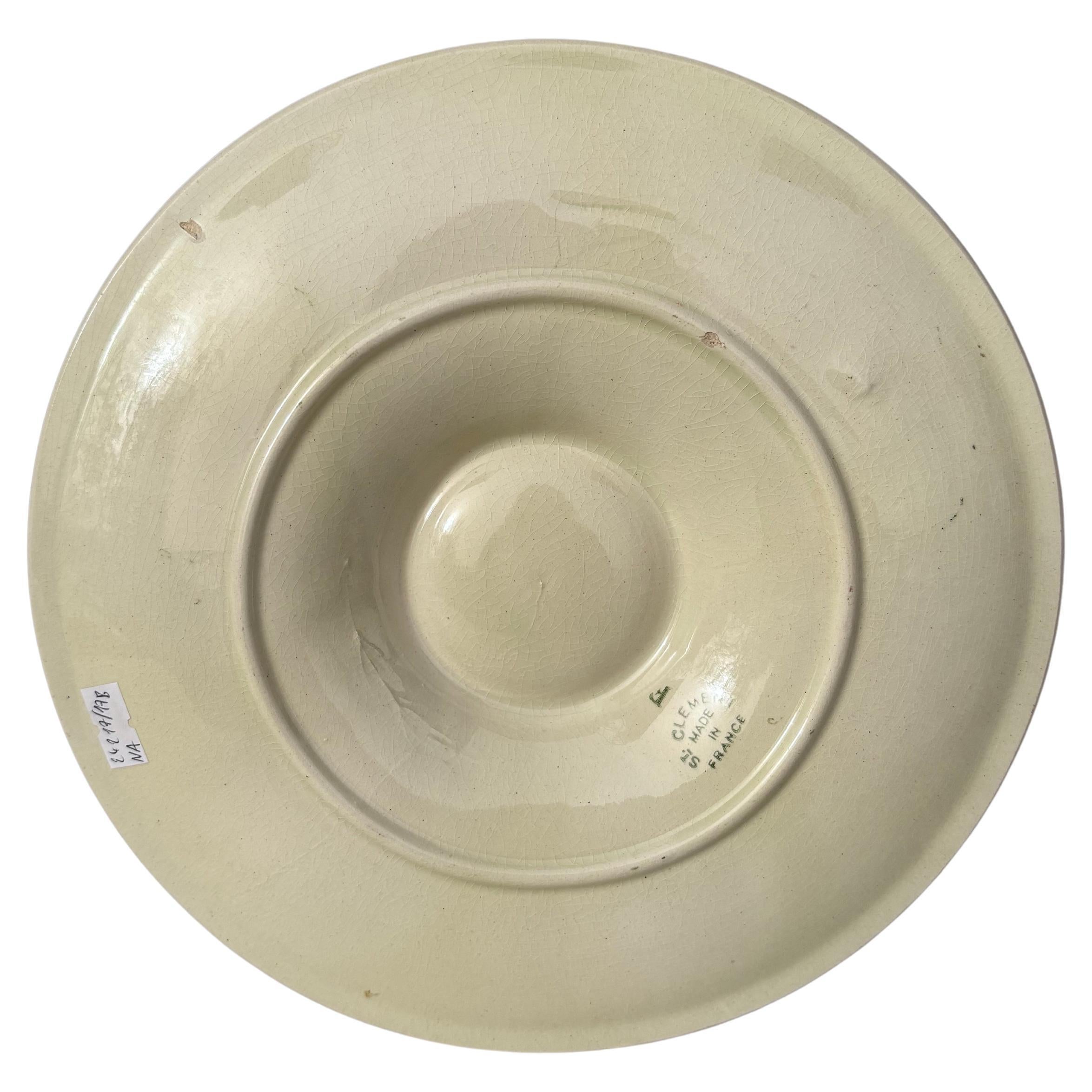 Plato de ostra de mayólica francesa Saint Clement, hacia 1920 Francés en venta