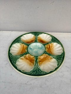 French Majolica Oyster Plate Salins, circa 1890