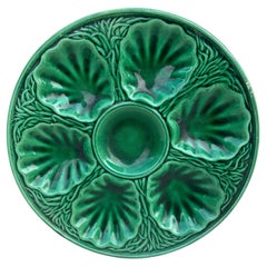 French Majolica Oyster Plate Salins, circa 1890