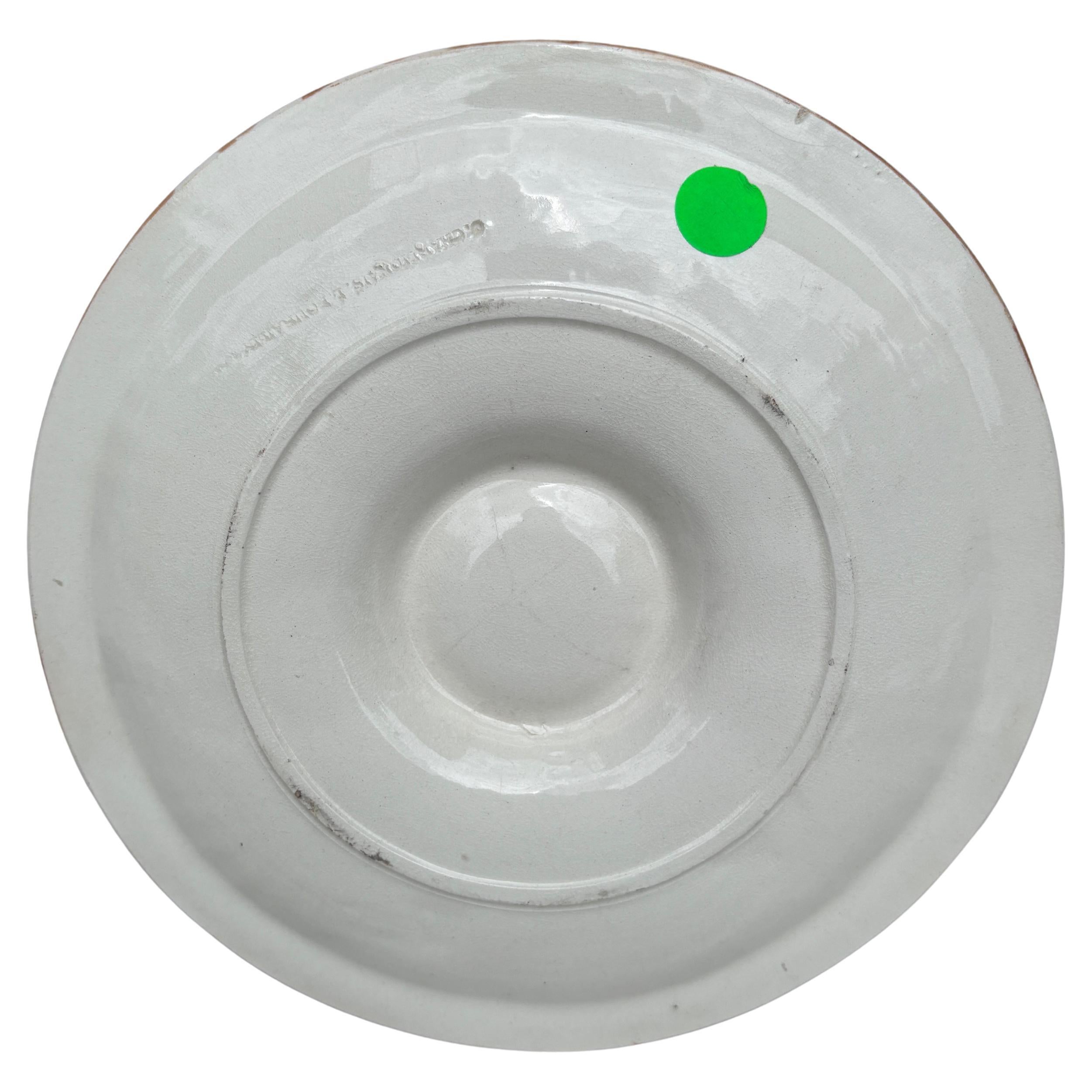 Vittoriano Piatto per ostriche in maiolica francese Salins, 1890 circa in vendita