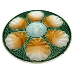 Französische Majolika-Austernteller aus Majolika, um 1890