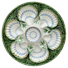 French Majolica Oyster Plate Salins, circa 1890