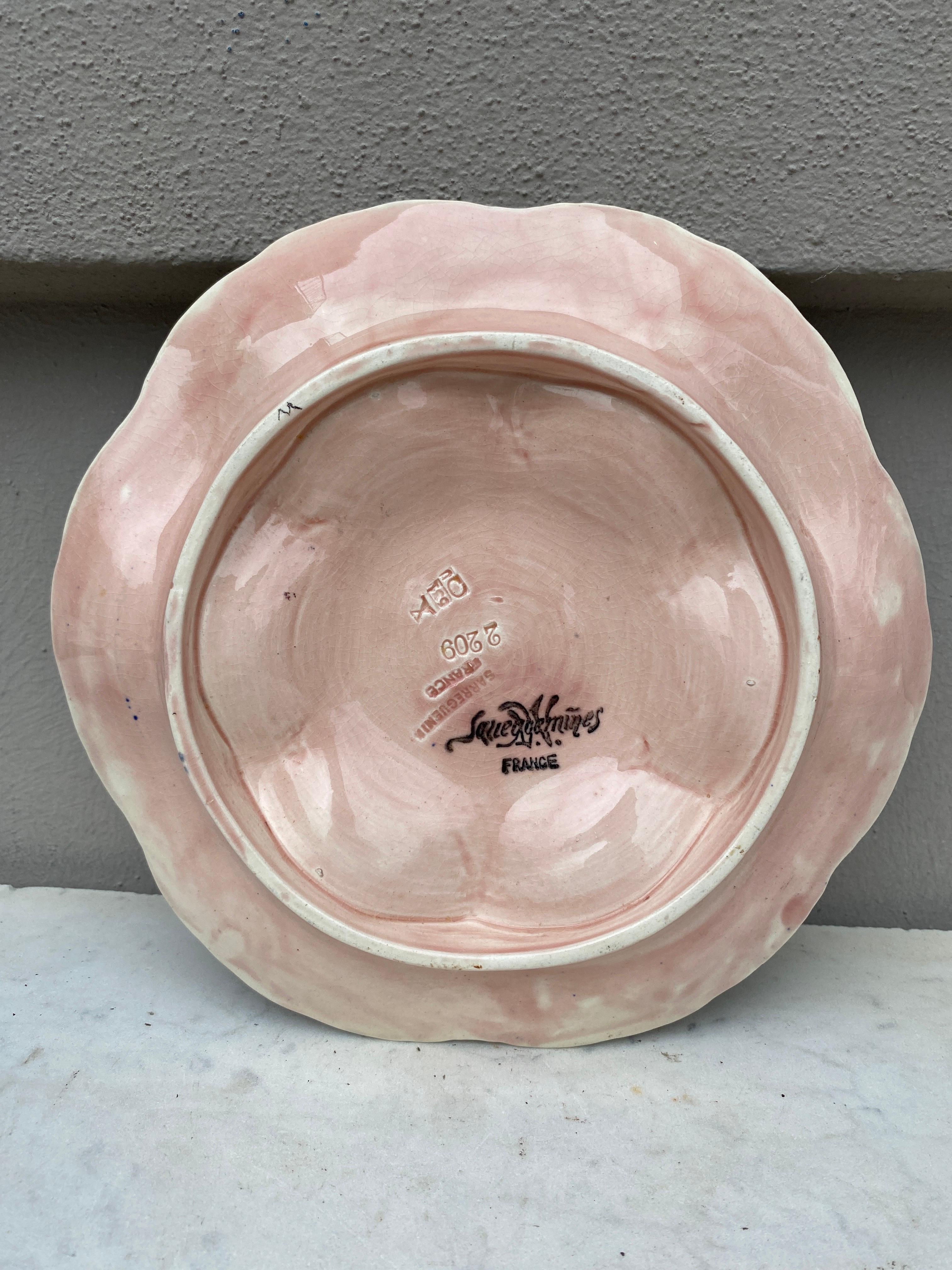 Ceramic French Majolica Oyster Plate Sarreguemines, circa 1890