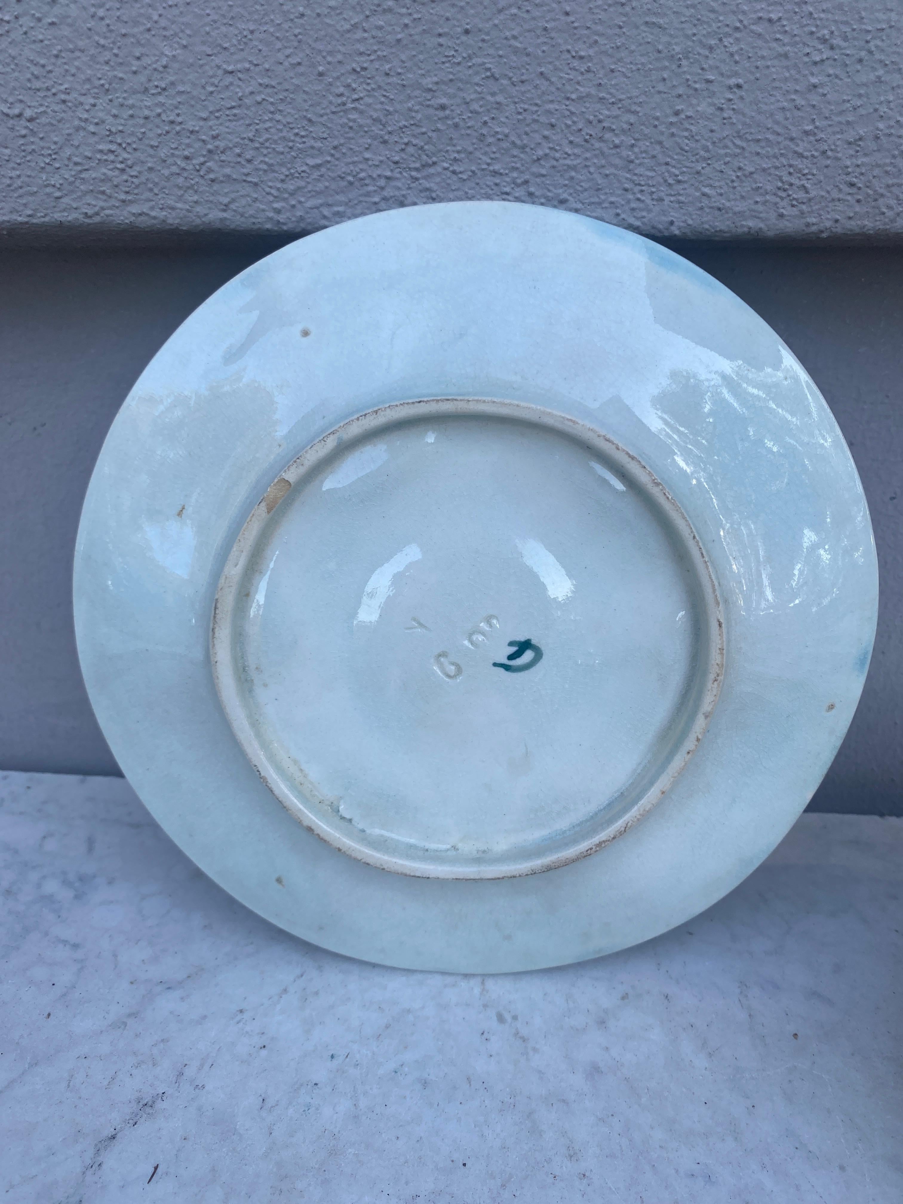 Französische Majolika Austernschale mit Zitrone CIRCA 1890 im Zustand „Gut“ im Angebot in Austin, TX