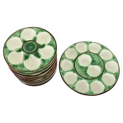 French Majolica Oyster Plates