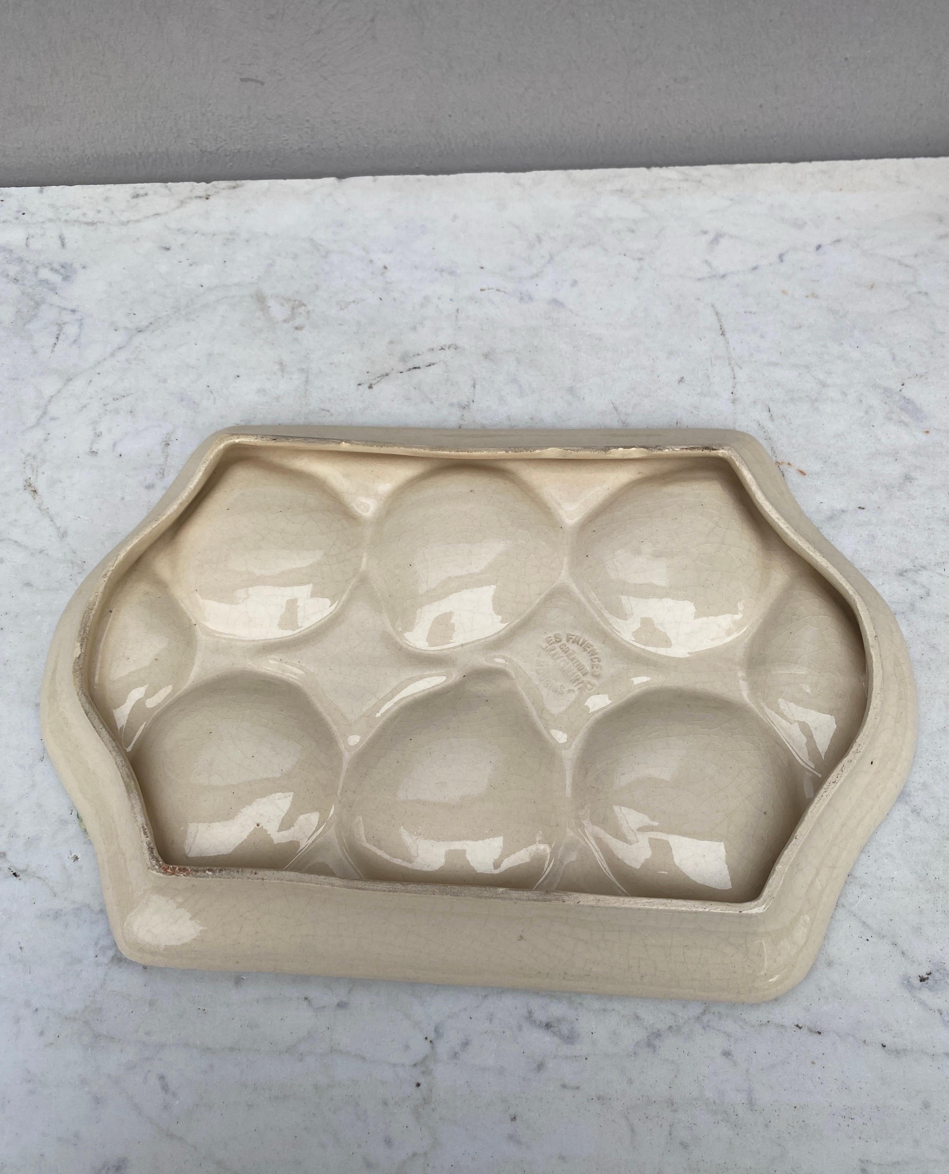 Ceramic French Majolica Oyster Platter Mougins, circa 1950