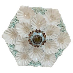 French Majolica Oyster Platter Orchies, circa 1900