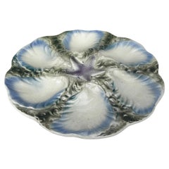Piatto in maiolica francese Oyster Starfish Digoin, circa 1900