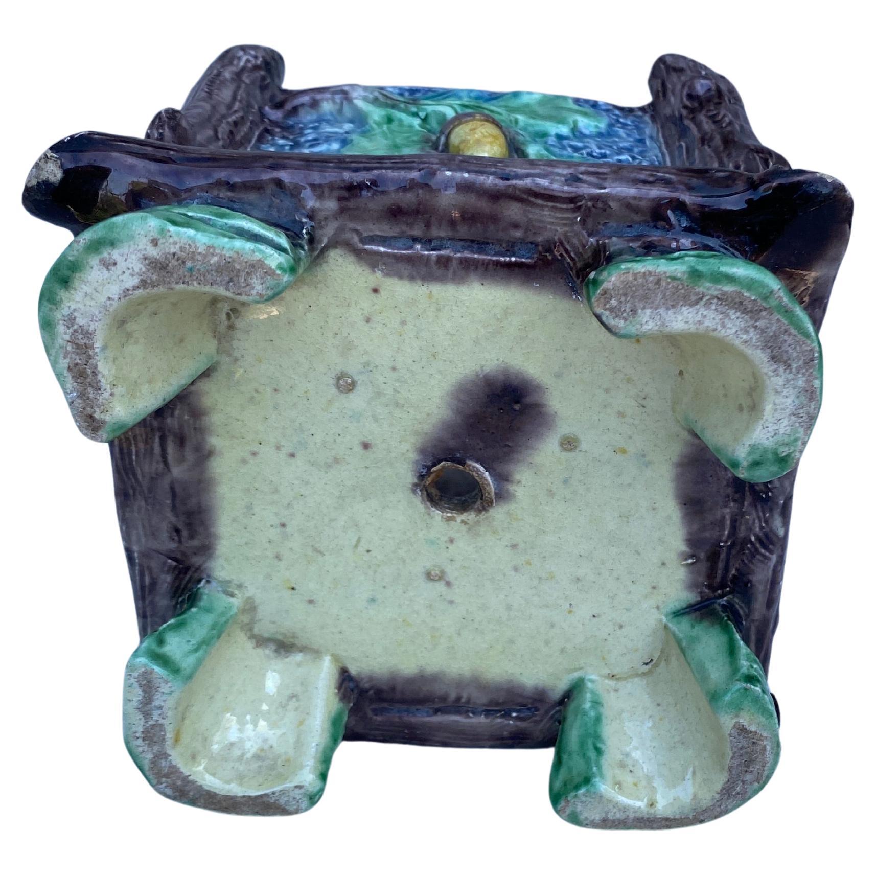 Fine XIX secolo Vaso in maiolica francese Palissy Cache Thomas Sergent in vendita