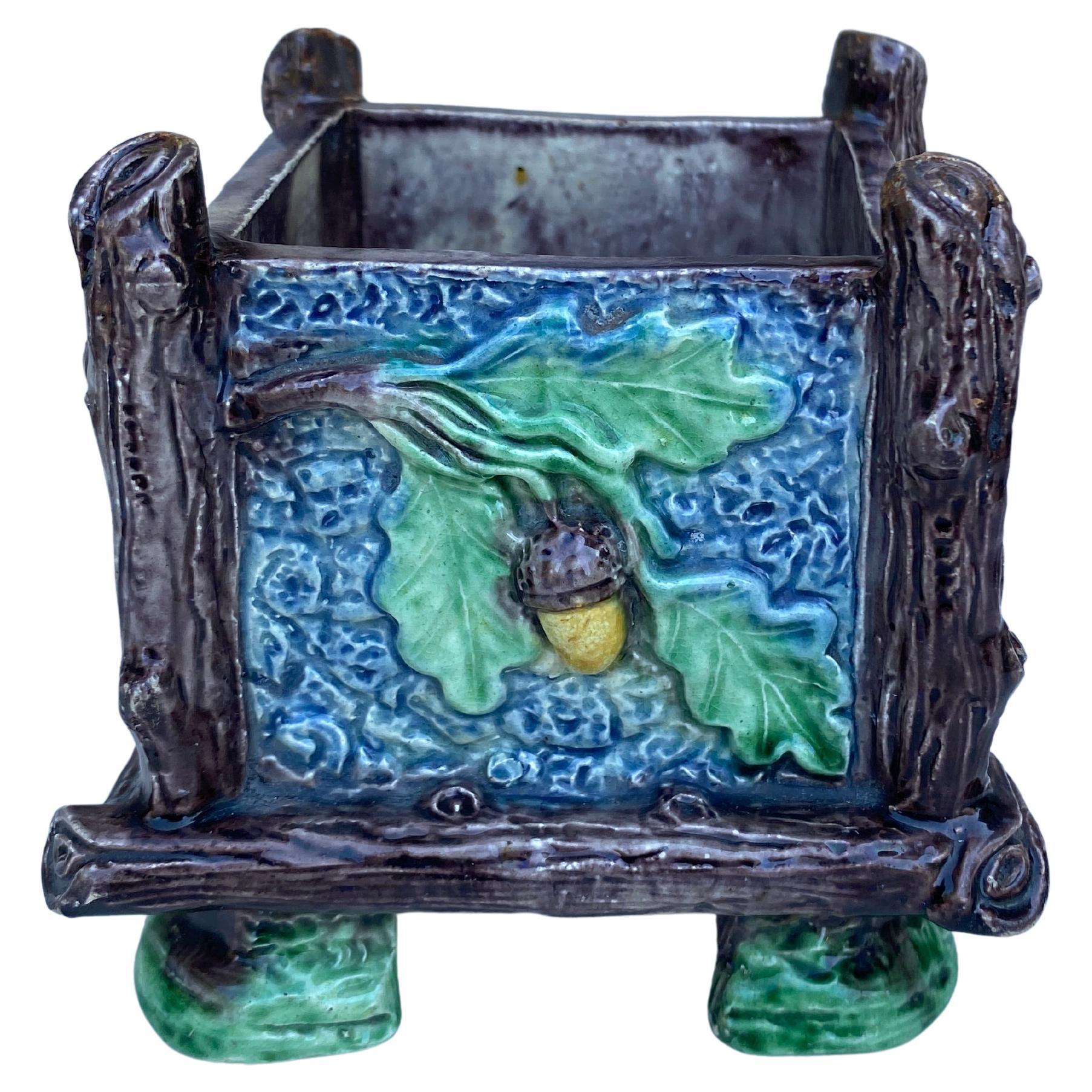 Vaso in maiolica francese Palissy Cache Thomas Sergent