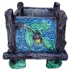 Vaso in maiolica francese Palissy Cache Thomas Sergent
