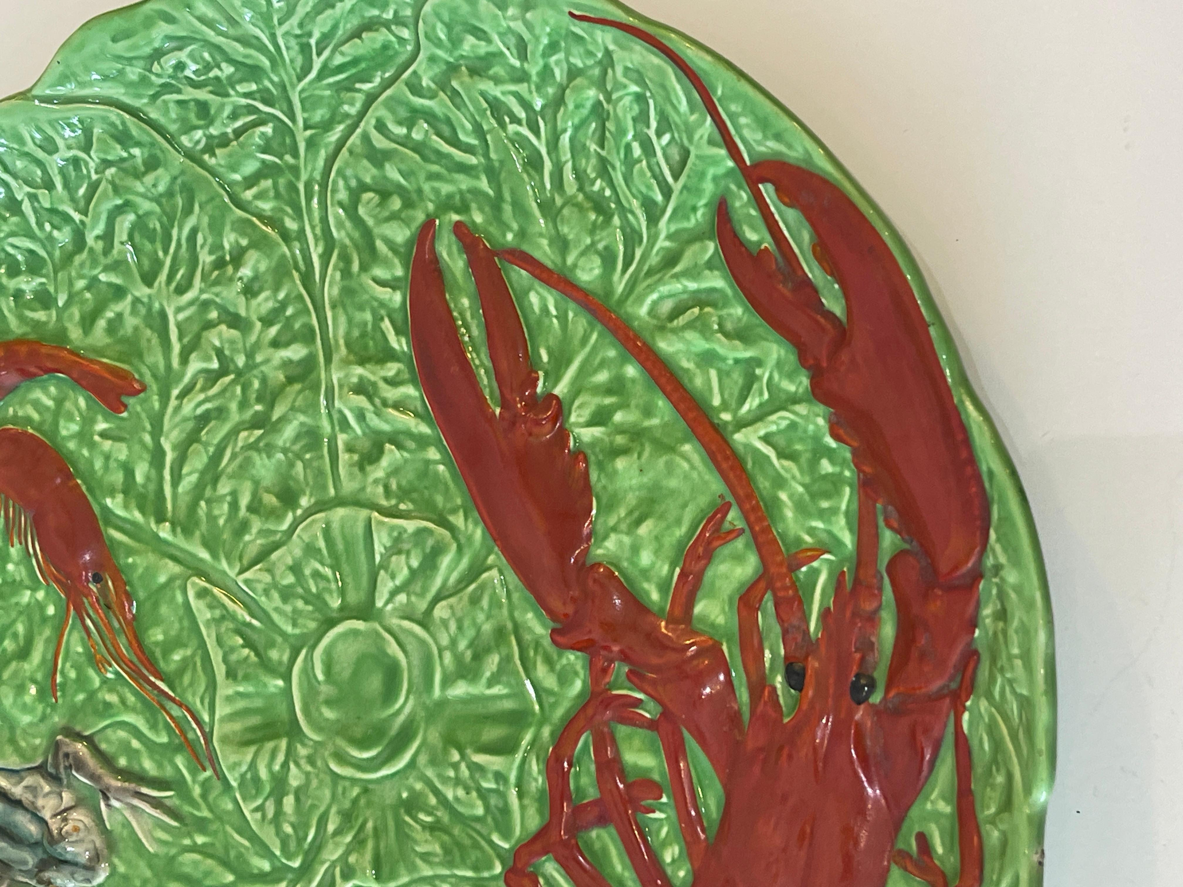 Art Nouveau Caricatore Palissy in maiolica francese di HB Choisy-le-Roi, C.C. 1930 in vendita
