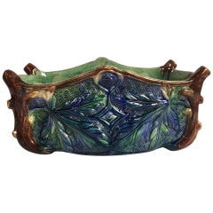 French Majolica Palissy Jardinière, circa 1880